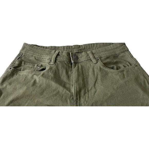 JACHS NY MID-RISE SLIM FIT TWILL PANTS, MENS, 30/32, ARMY GREEN, STRETCH - Picture 2 of 11